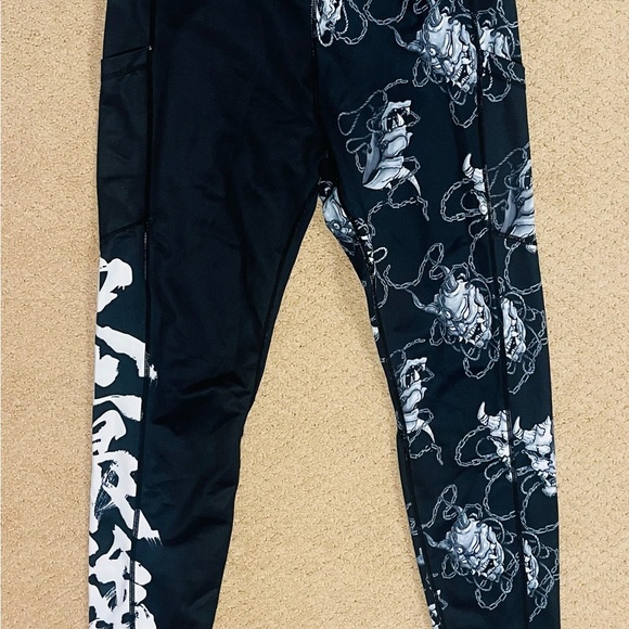 Iron Yokai Pants - Women's Black and White Graphic Leggings